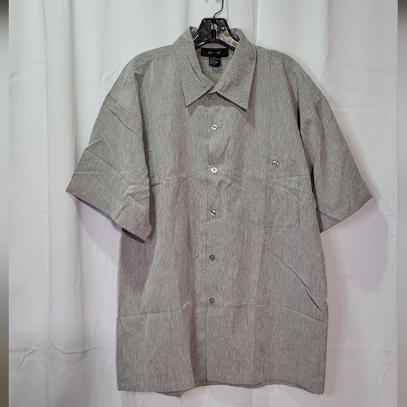 L.A.Beat Other - L.A. Beat Men's Gray NWOT Short Sleeve Button Down Dress Shirt Size XL